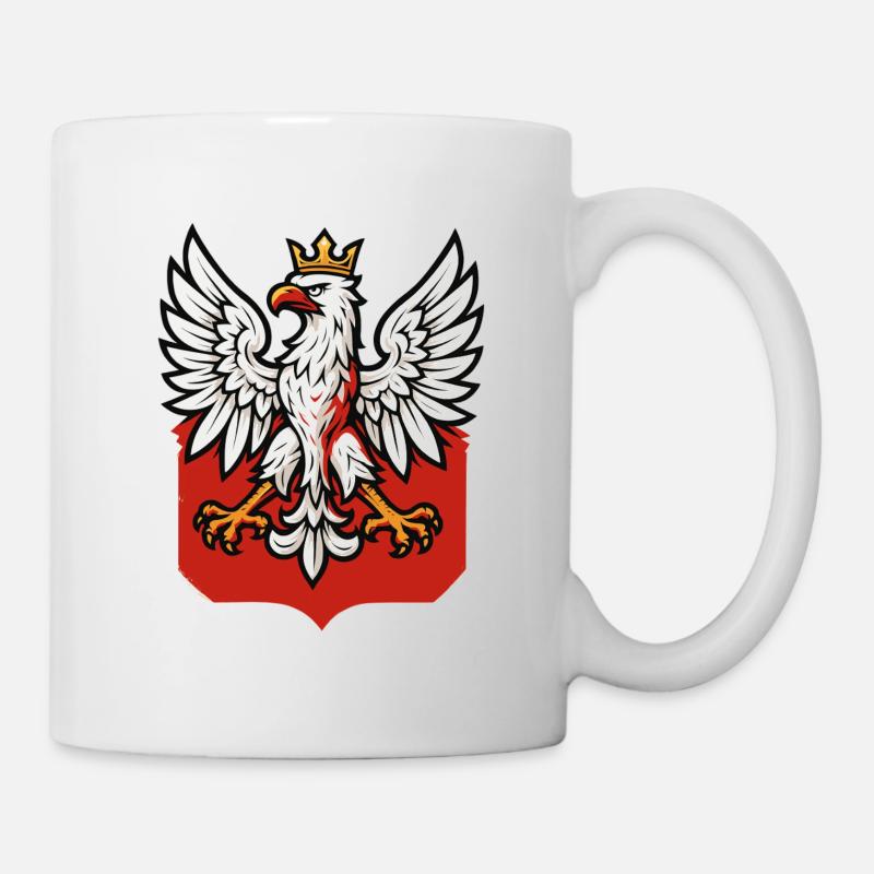Pologne Polska aigle emblème drapeau drapeau cadeau - Mug blanc - blanc