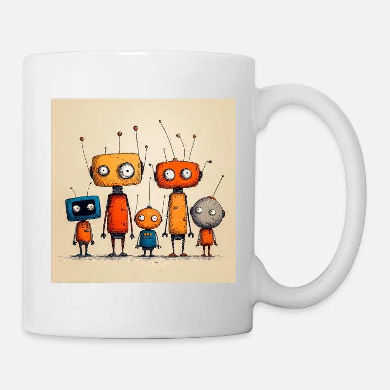 Childish Friendly Robot - Mug - white