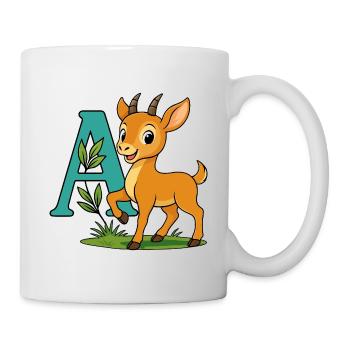 Kindliche Antilope mit dem Buchstaben A - Tasse - Weiß - Rechts