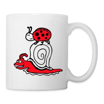 Snail 2 Friends Ladybug Fast Team Cute - Mug - white - Right