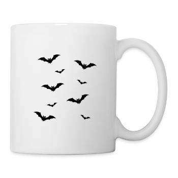 Bat Swarm Silhouette Illustration - Mug - white - Right