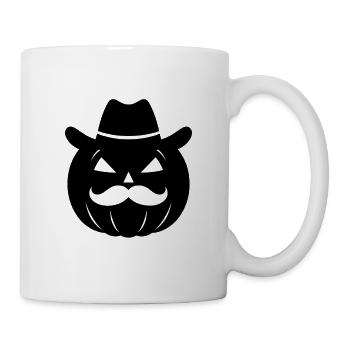 Cowboy Halloween Pumpkin Silhouette - Mug - white - Right