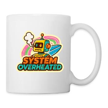 Retro Robot Surfkunst Design - Tasse - Weiß - Rechts
