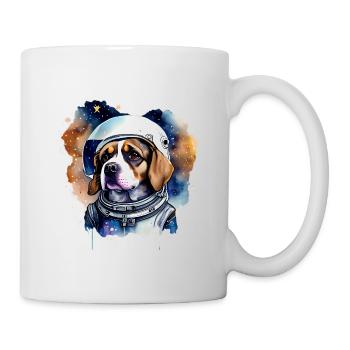 Chien Astronaute Dans L' Espace - Mug blanc - blanc - Droite