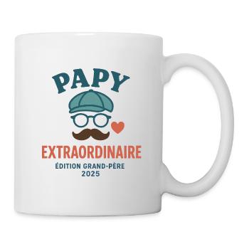 Papy Extraordinaire – Édition Grand-Père 2025 - Mug blanc - blanc - Droite