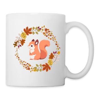 Eichhörnchen im Blätterkranz - Tasse - Weiß - Rechts