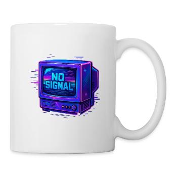 Retro Neon TV 'No Signal' Illustration - Mug - white - Right