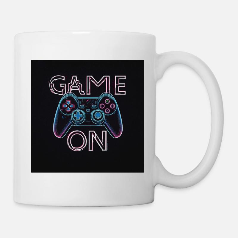 Neon Gaming Controller Design - Tasse - Weiß