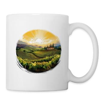 Sunrise over vineyard landscape - Mug - white - Right