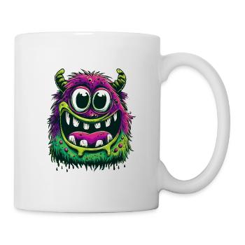 Niedliches und buntes Monster - Tasse - Weiß - Rechts