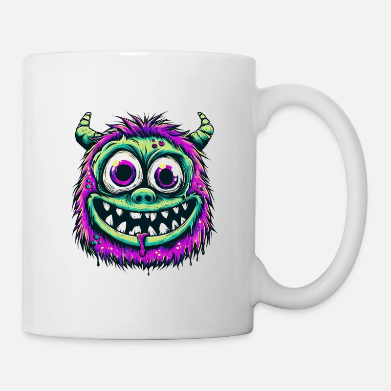 Monstre psychédélique coloré - Mug blanc - blanc