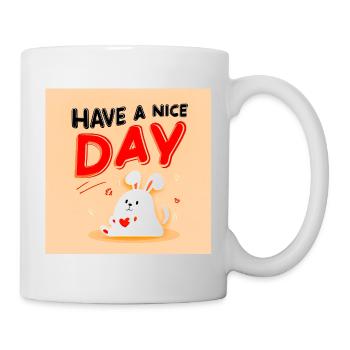Design mignon de lapin avec message positif - Mug blanc - blanc - Droite