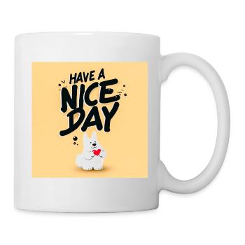 Design Motivation Glück Hund - Tasse - Weiß - Rechts