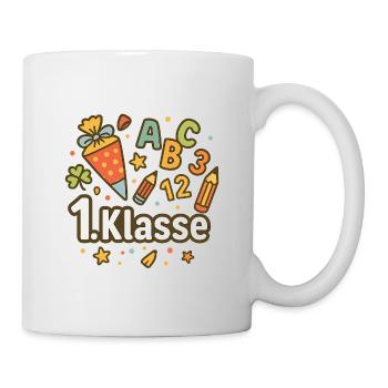 First Year Motif with School Supplies - Mug - white - Right