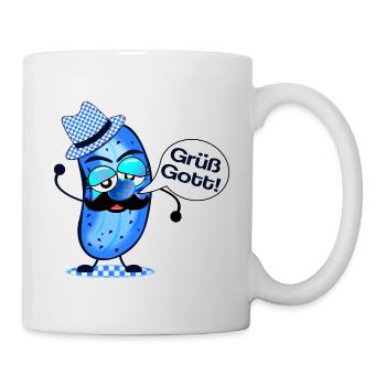 Grüß Gott Lustige Gewürzgurke Bayern - Mug - white - Right