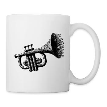 Trompette allumée, soucis de l’explosion de la note musique magie - Mug blanc - blanc - Droite