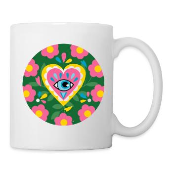 Cœur fleuri mystique - Mug blanc - blanc - Droite