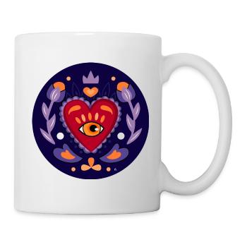 Mystisches Herz - Tasse - Weiß - Rechts