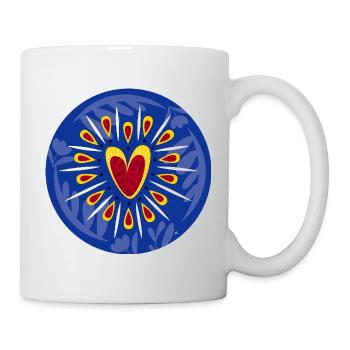 Strahlendes Herz - Tasse - Weiß - Rechts