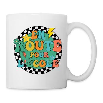 Auf dem Weg zur Schule, zurück in die Schule, Geschenkidee - Tasse - Weiß - Rechts