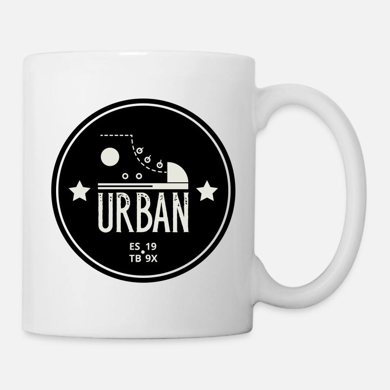 Urban Style Badge Featuring Red Sneaker and Bold - Mug - white