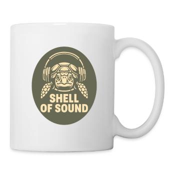 Turtle mit Kopfhörer - Tasse - Weiß - Rechts