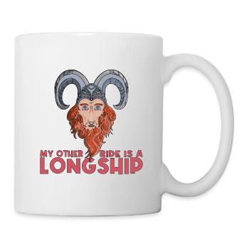 Mein anderes Fahrzeug ist ein Langschiff Viking Design - Tasse - Weiß - Rechts