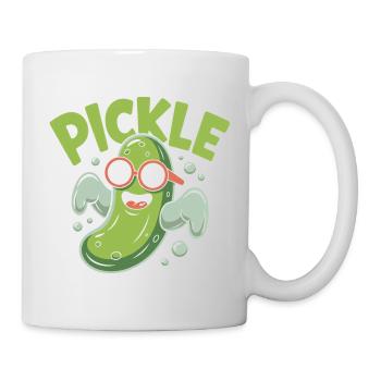 Lustige Pickle Cartoon-Figur - Tasse - Weiß - Rechts