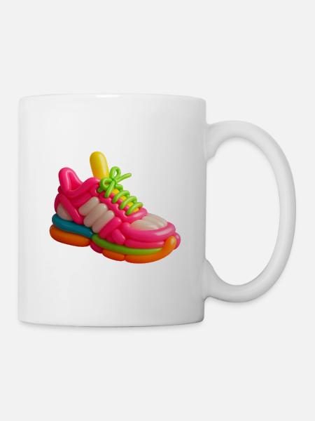 Airy Balloon Sneakers in Vibrant Neon Colors - Mug - white