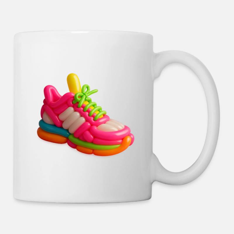 Airy Balloon Sneakers in Vibrant Neon Colors - Mug - white