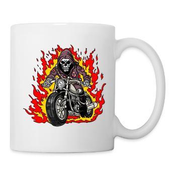 Motard squelette - Mug blanc - blanc - Droite