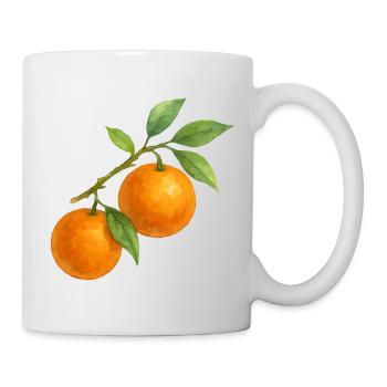 Orange branch with ripe fruit - Mug - white - Right