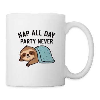 Sleepy Sloth Nap Ganztägiges Design - Tasse - Weiß - Rechts