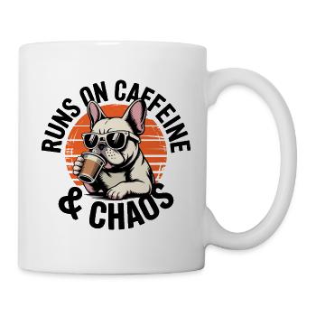 Französische Bulldogge Kaffee Vibes - Tasse - Weiß - Rechts