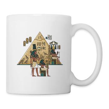 Egyptian hieroglyphics and pharaoh motif - Mug - white - Right