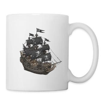 Bateau pirate abandonné avec logo tête de mort - Mug blanc - blanc - Droite