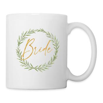Élégante équipe mariée - Design avec couronne de laurier - Mug blanc - blanc - Droite