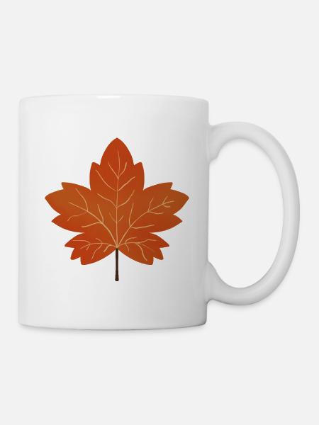Herbst Ahornblatt Illustration - Tasse - Weiß
