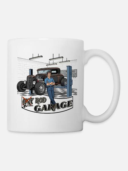 Conception d’atelier de voitures anciennes - Mug blanc - blanc