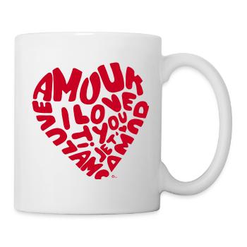 coeur multilingue - Mug blanc - blanc - Droite