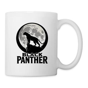 Panther-Silhouette bei Vollmond - Tasse - Weiß - Rechts
