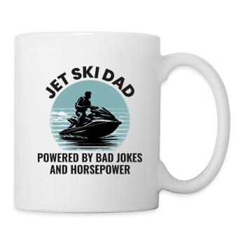 Lustiger Jetski Papa Pferdestärken - Tasse - Weiß - Rechts
