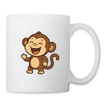Lachender_Affee - Tasse - Weiß - Rechts