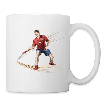 Dynamischer Tischtennisspieler mit Energieeffekten - Tasse - Weiß - Rechts