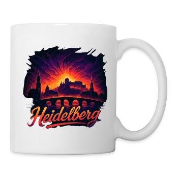 Heidelberg Stadt Silhouette prachtvoll Geschenk - Tasse - Weiß - Rechts