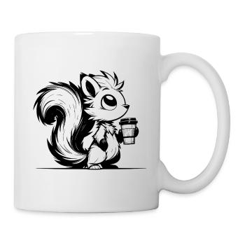 Mehr Kaffee, weniger Stress Eichhörnchen Tag - Tasse - Weiß - Rechts
