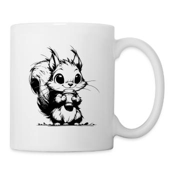 Le café rend l’écureuil éveillé et drôle - Mug blanc - blanc - Droite