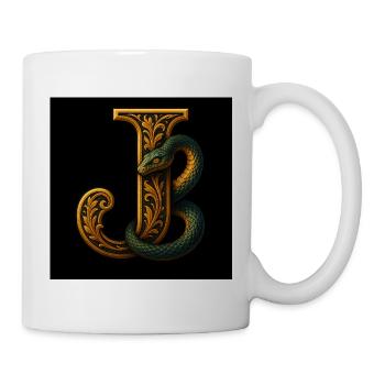 J – Magisches Ornament mit Basilisk - Tasse - Weiß - Rechts