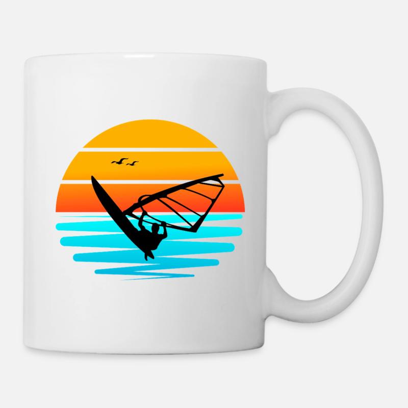 Windsurf au Coucher de Soleil - Mug blanc - blanc