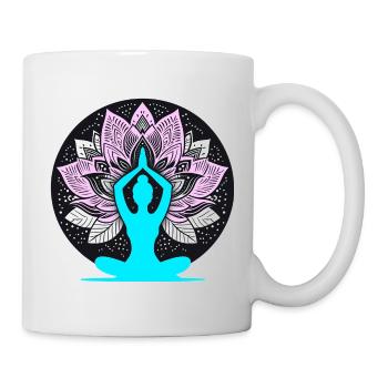 Meditative Yoga Lotus Design - Tasse - Weiß - Rechts